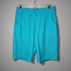 Attraco High Waist Swim Shorts Size L Aqua Blue Green